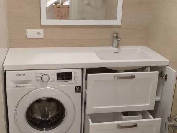 Тумба под стиральную машину с раковиной на заказ в Алматы